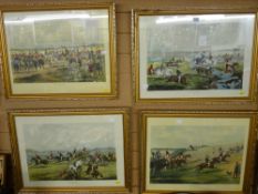 Four hunting scene prints