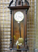 Circa 1900 single weight Vienna style wall clock