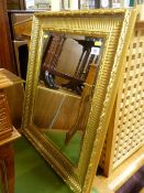 Modern gilt framed bevelled edge wall mirror