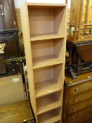 Modern light wood display unit with interior adjustable shelves