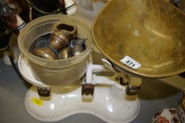 Vintage set of scales and weights