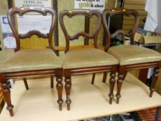 Three Victorian mahogany side chairs