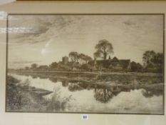 B W LEADER framed print - canal scene