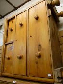 Stripped pine chest of two short over two long drawers