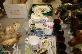 Parcel of mixed china and glassware including a boxed Portmeirion 'Botanical Gardens'