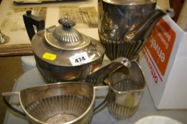 Four piece electroplate tea service