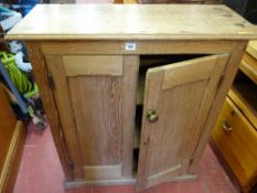 Antique stripped pine two door cupboard