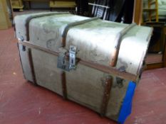 Vintage wooden banded trunk