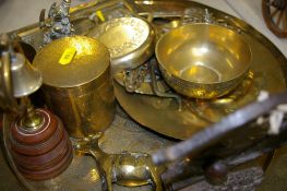 Two trays with quantity of brass and similar items
