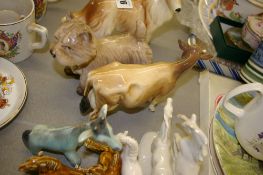 Small parcel of china ornaments including a Beswick cow
