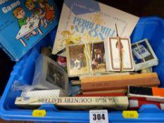 Box of card games and books