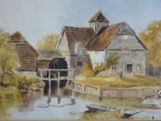 MAPLE DURHAM(?) watercolour - mill scene, signed, 17 x 26 cms