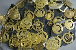 A GOOD QUANTITY OF NATIONAL, ABERGELE & OTHERS SHIRE HORSE SHOW BRASSES including a few multiples on