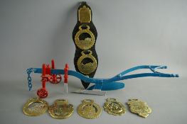 SHIRE/HEAVY HORSE BRASSWARE - a small collection of working horse brasses, mostly 20th Century