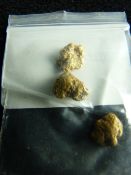 THREE CLOGAU WELSH GOLD NUGGETS, 5.34 grms