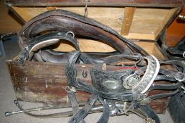 SHIRE/HEAVY HORSE TACK - a good quantity, predominantly chrome and silver plated enhanced harnessing