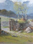 G V GADD pastel - 'Silver Birch', signed, 45 x 36 cms