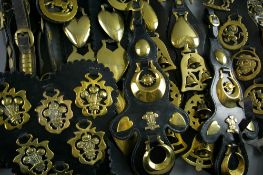 SHIRE/HEAVY HORSE BRASSWARE including three good pairs of martingales, some with bell centred