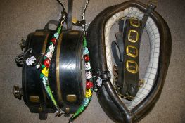 SHIRE/HEAVY HORSE TACK - a quantity of shire horse harnessing and leather strap work including a