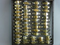 SHIRE/HEAVY HORSE BRASSWARE - a near 2ft square display board containing fifty plus saddler's and