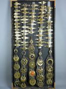 SHIRE/HEAVY HORSE BRASSWARE - a 4ft display board housing an excellent collection of maker's hame