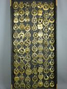 SHIRE/HEAVY HORSE BRASSWARE - a 4ft display board containing eighty plus brasses, Victorian and