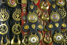 SHIRE/HEAVY HORSE BRASSWARE - nine colourful and other martingales of twenty plus Victorian and