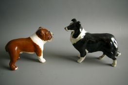 A BESWICK POTTERY BULLDOG 'Bosun' no. 1731 and a Beswick pottery sheepdog no. 1854