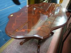 Italian inlaid cherry wood centre table