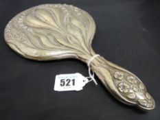 EPNS Art Nouveau decorated dressing table hand mirror