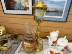 Two vintage brass lamps