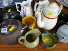 Collection of vintage teapots, jugs and vases etc