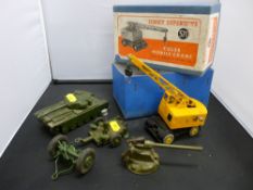 Boxed Dinky Supertoys Coles mobile crane, no. 571, a Dinky Centurion tank, no. 651 (unboxed) and
