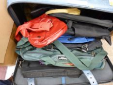 Vintage suitcase with a quantity of miscellaneous luggage, purses, handbags etc