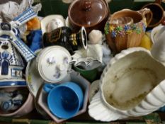 Box of ornamental crockery etc