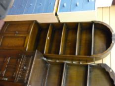 Small oak Dutch top bookcase cupboard