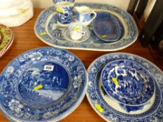 Mixed quantity of blue and white display and dinnerware etc