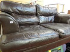 Leather effect two seater couch