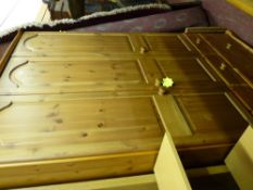 Modern pine triple combination wardrobe