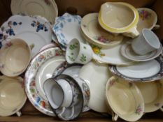 Box of vintage crockery and teaware