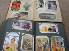 Collection of four hundred plus vintage postcards contained in two albums including North Wales