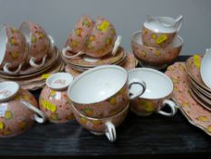 Colourful Duchess china thirty plus piece teaset