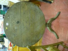 Antique oak tilt top tripod table