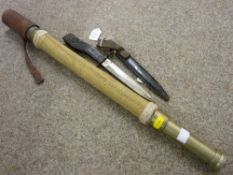Ross, London single draw maritime telescope, no. 59753 and a German short bayonet in scabbard
