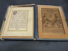 Peter Breuer cased bronze award plaque commemorating the German participation in the World Fair in