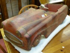 Vintage metal child's sit in pedal car