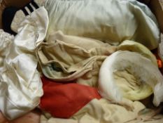 Box of vintage costume and theatrical clothing etc