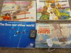 Four small albums of Brooke Bond tea cards and a miniature Holy Bible