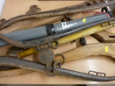 Quantity of heavy horse hames and yokes etc