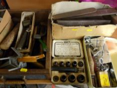 Quantity of leather work tools, punches and other small hand tools